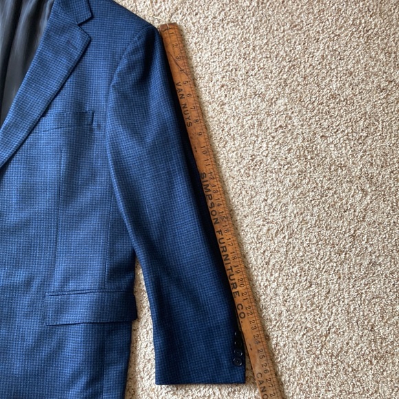 Ermenegildo Zegna Blue Houndstooth Wool 10 Pockets Travel Blazer EU 56 US 44 L - Picture 12 of 16